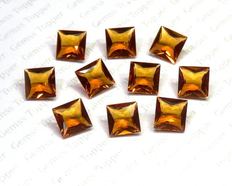 Brandy Quartz 10x10 mm Square Princess Cut 